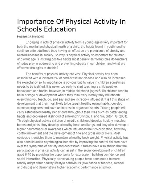 Last modified: 4th Nov 2020. . What i learned in physical education essay